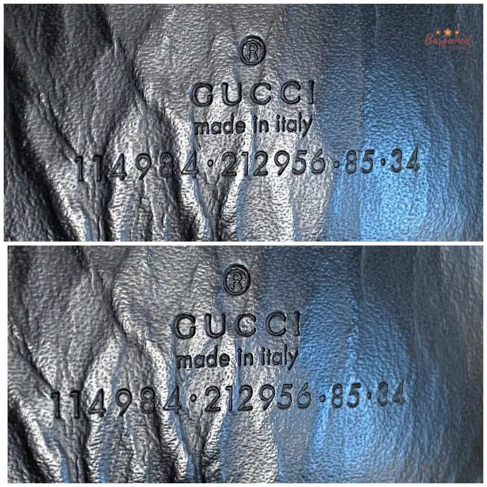 Authentic Gucci Black Monogram Guccissima Leather Silver Buckle Belt 85/34 - Picture 7 of 13